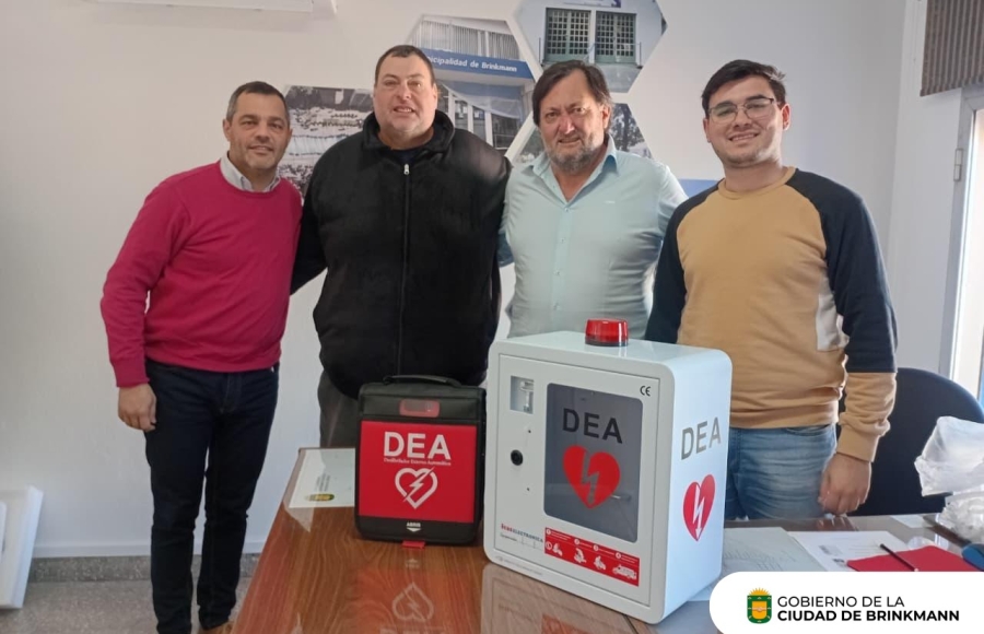 Comunidad cardioprotegida: Brinkmann incorporó su primer desfibrilador