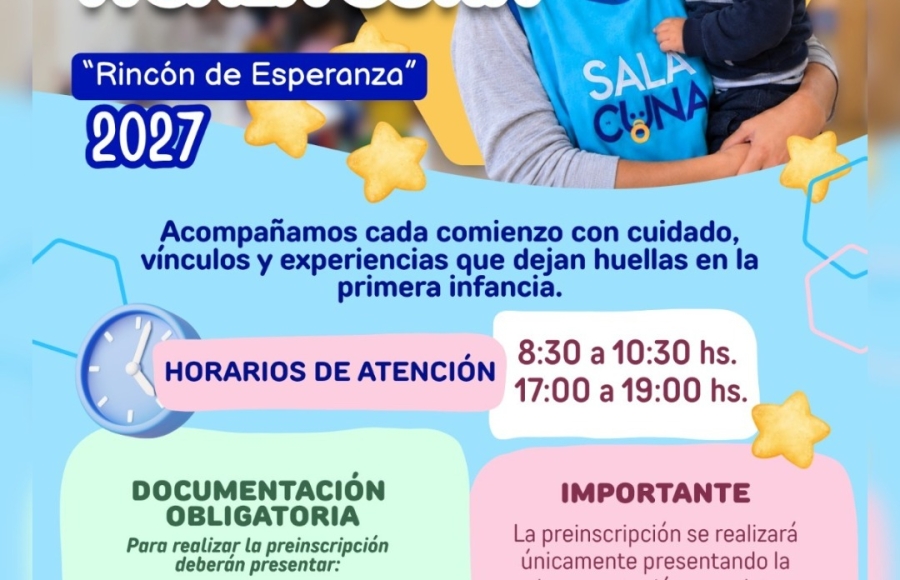 Preinscripciones Sala Cuna "Rincón de Esperanza"
