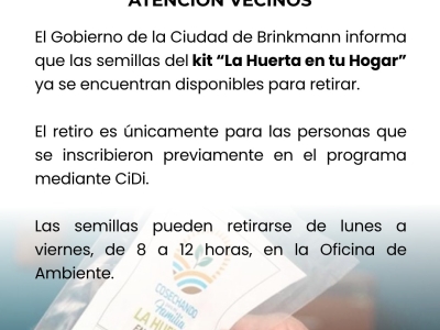 Llegaron semillas del kit "La huerta en tu Hogar"