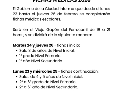 Fichas Médicas Escolares 2026