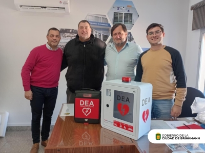 Comunidad cardioprotegida: Brinkmann incorporó su primer desfibrilador